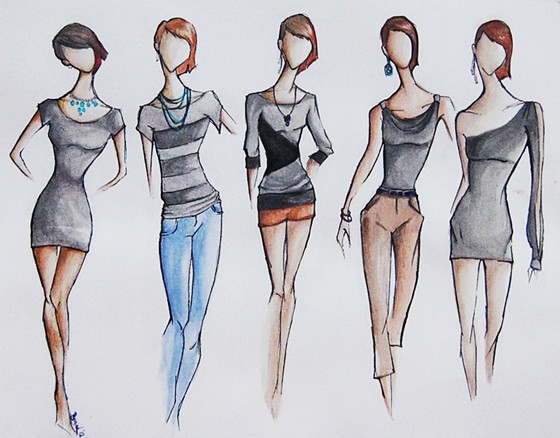 Fashion Designs: Black & Gray collection